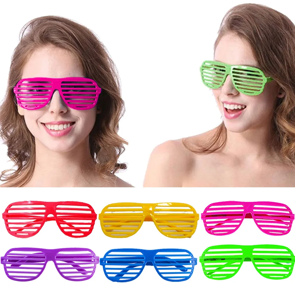 6/12 stücke Bunte Lamellen Gläser Spielzeug kinder Jungen und Mädchen Geburtstag Party Geschenke Neon Sonnenbrille Make-Up Party fotos Requisiten – Detail 1