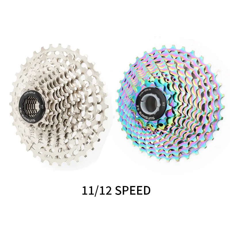 SUNSHINE 220g Ultralight SLR Colorful Road Bike Cassette 11S 12S Freewheel 28T 32T 34T 36T Cycling Sprocket K7 Gravel HG