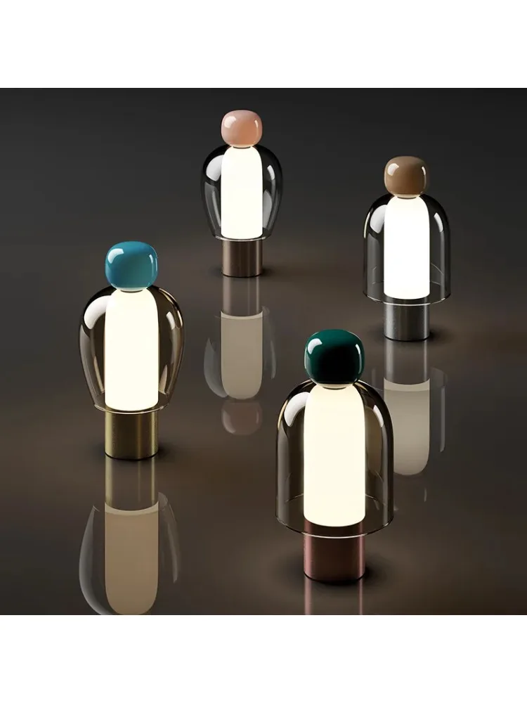 Nordic Designer Dekorative Tischlampe Kreative Mädchenförmige Glas Nachtlampen für Schlafzimmer Wohnzimmer Ambient Touch Dimmbare Lampe