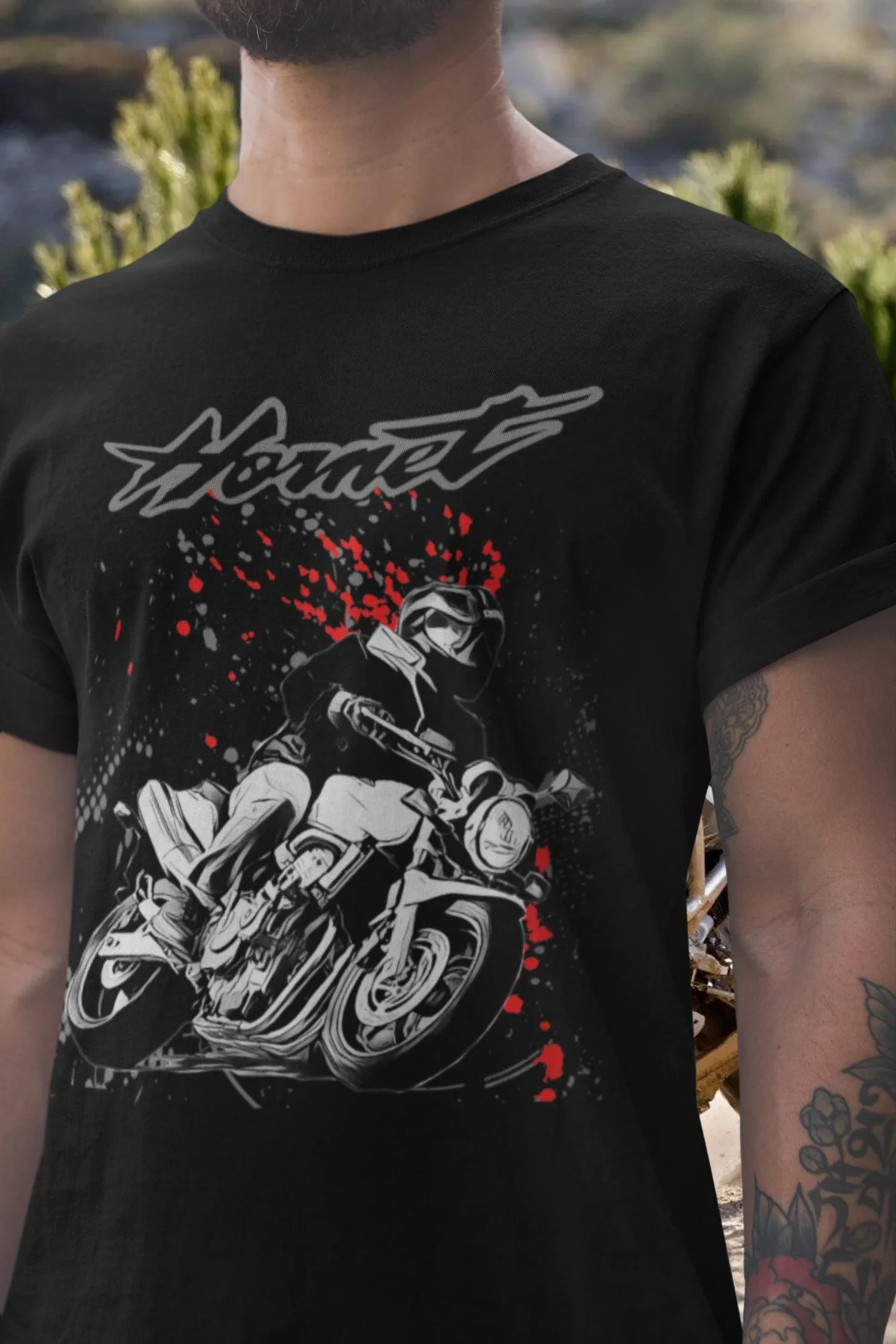 

567@EY H.onda Hornet T Shirt First Gen CB600F Motorcycle Tee Original High Pipe Rider Graphic Top For H.onda Fans Inline Four Le