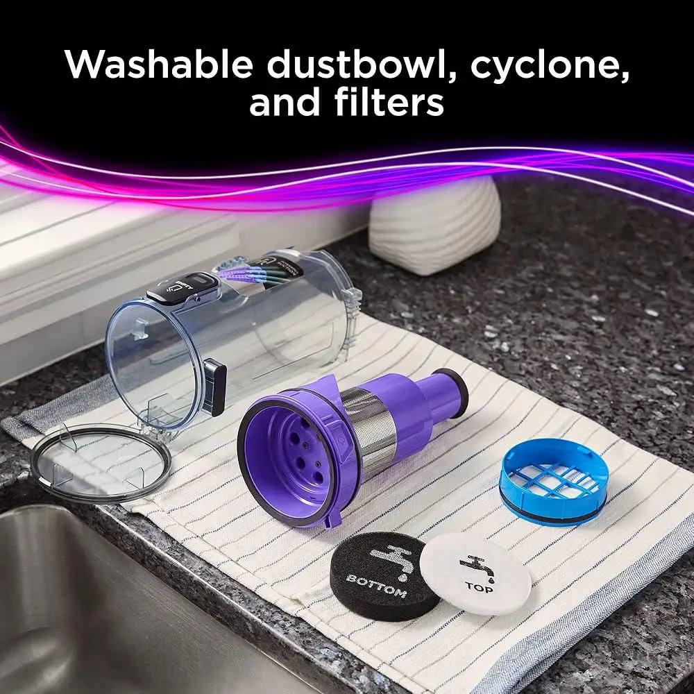 Cordless Vacuum Cleaner with Powerful Suction Anti-Tangle Beater Bar LED Headlights Lightweight Portable Handheld Design Easy