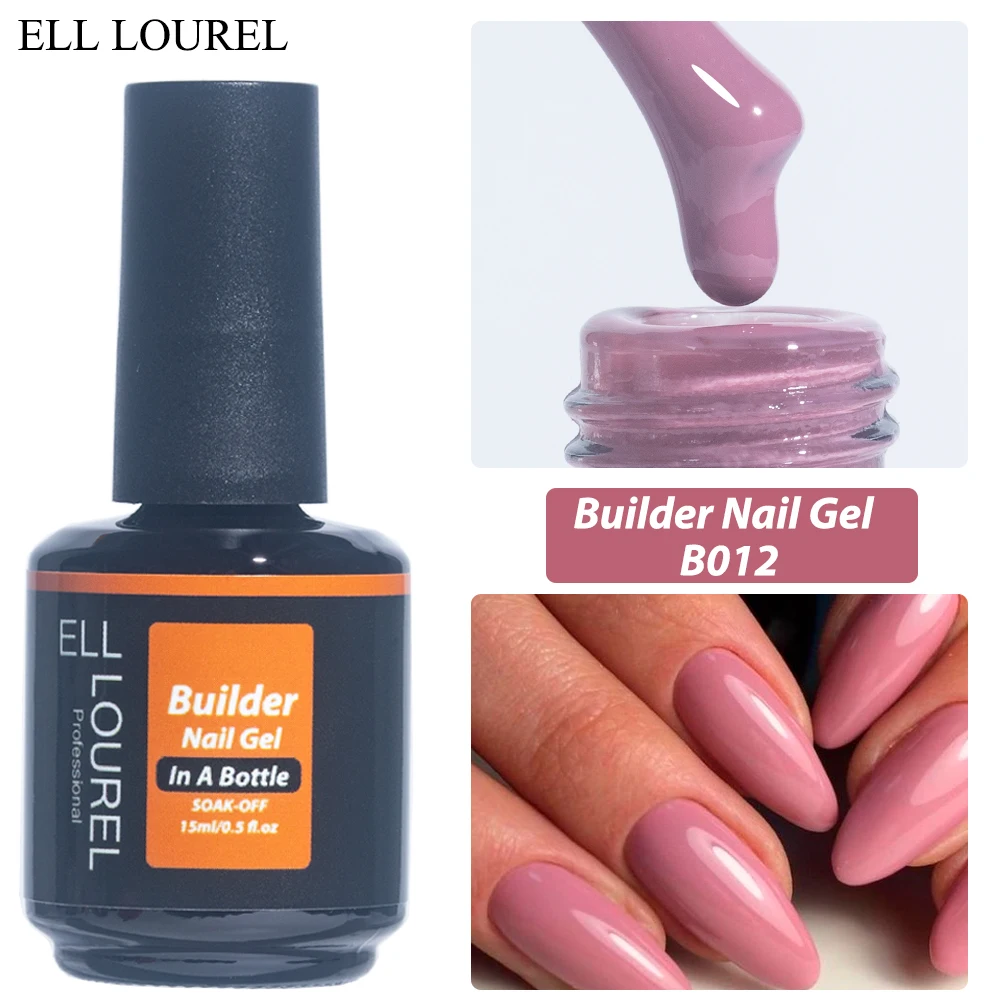 ELL LOUREL Builder Nail Gel for Nails Professional Strong Blush Pink Semi Permanent UV Hard Liquid Gellak for Extension Nailart