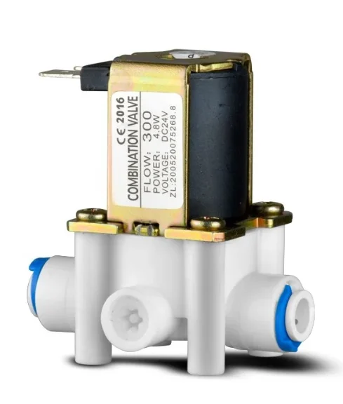 POM Plastic Electric 24VDC Solenoid Valve Water With waste water Flow 300cc Restrictor