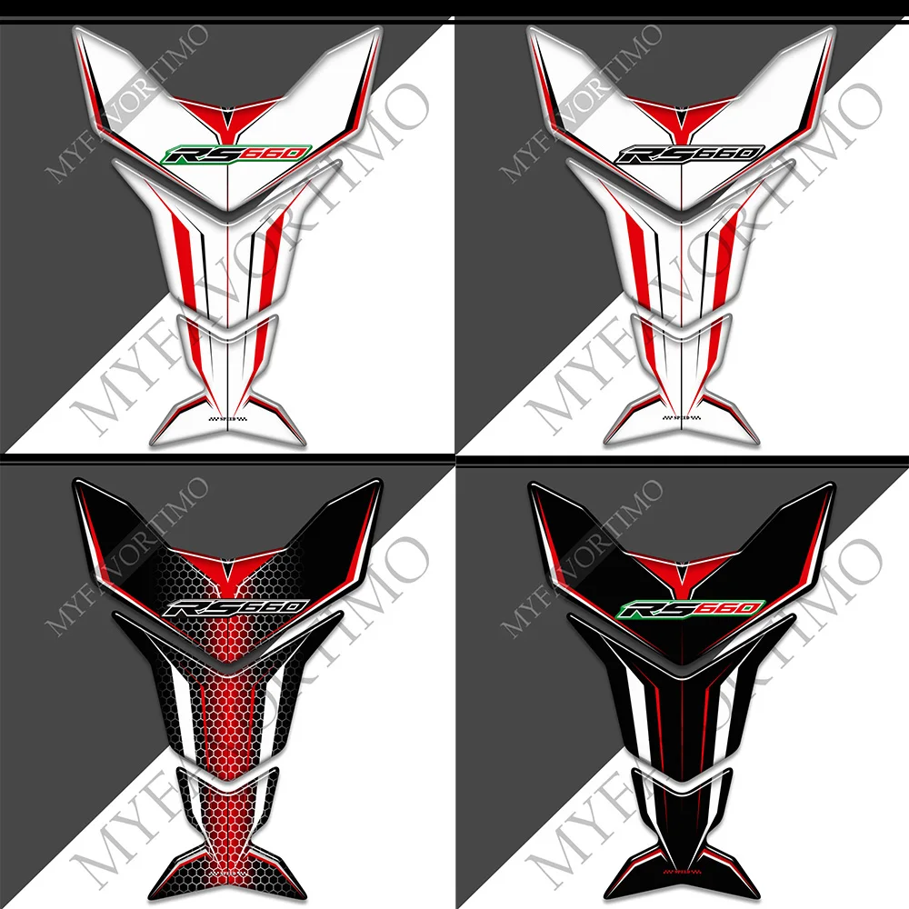 Stiker Sepeda Motor Decal Kit Minyak Bahan Bakar Gas Bantalan Tangki Tulang Ikan Lutut Pelindung TankPad untuk Aprilia RS660 RS 660