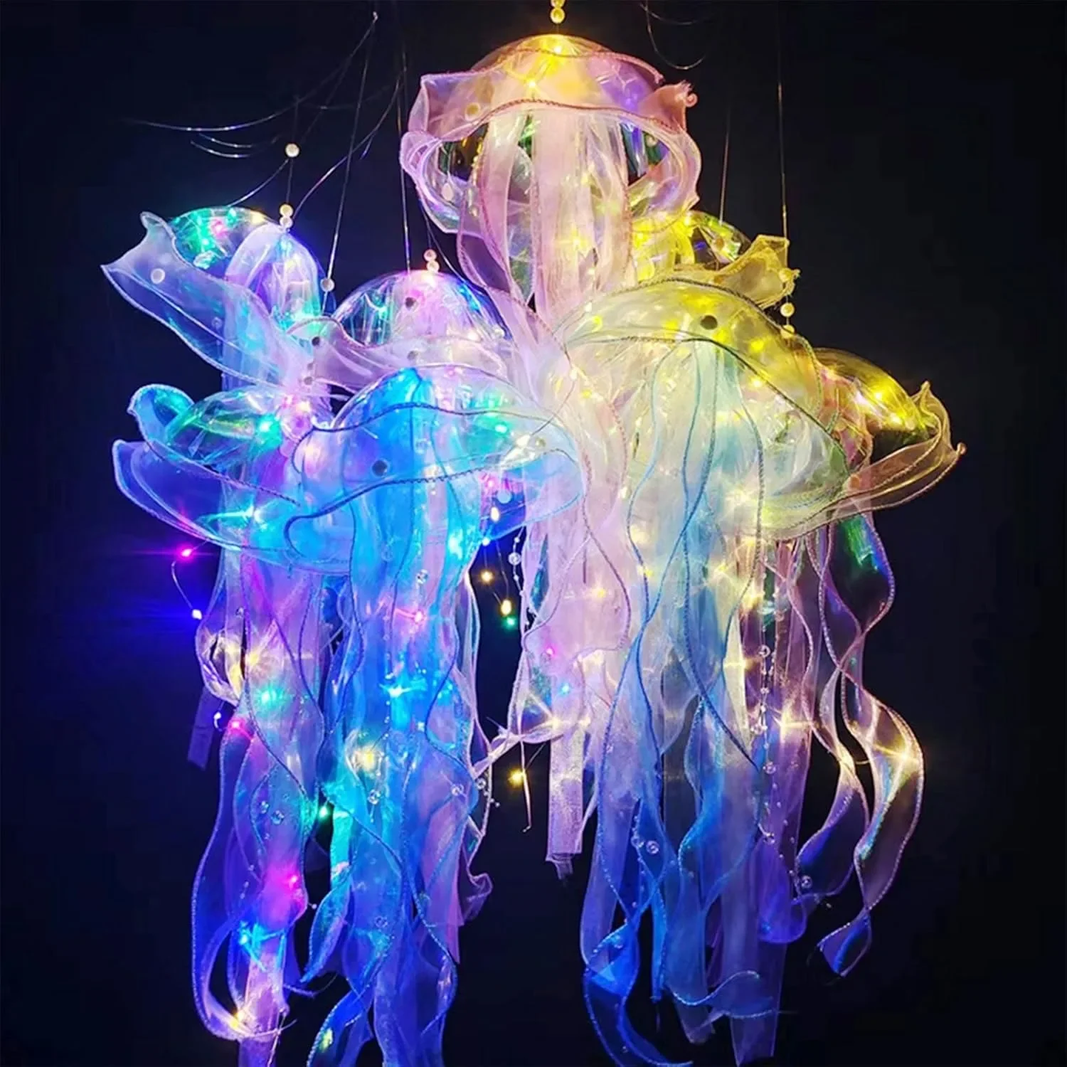 Jellyfish Lamp Portable Flower Lamp Girl Room Atmosphere Decoration Lamp Bedroom Night Lamp Home Decoration