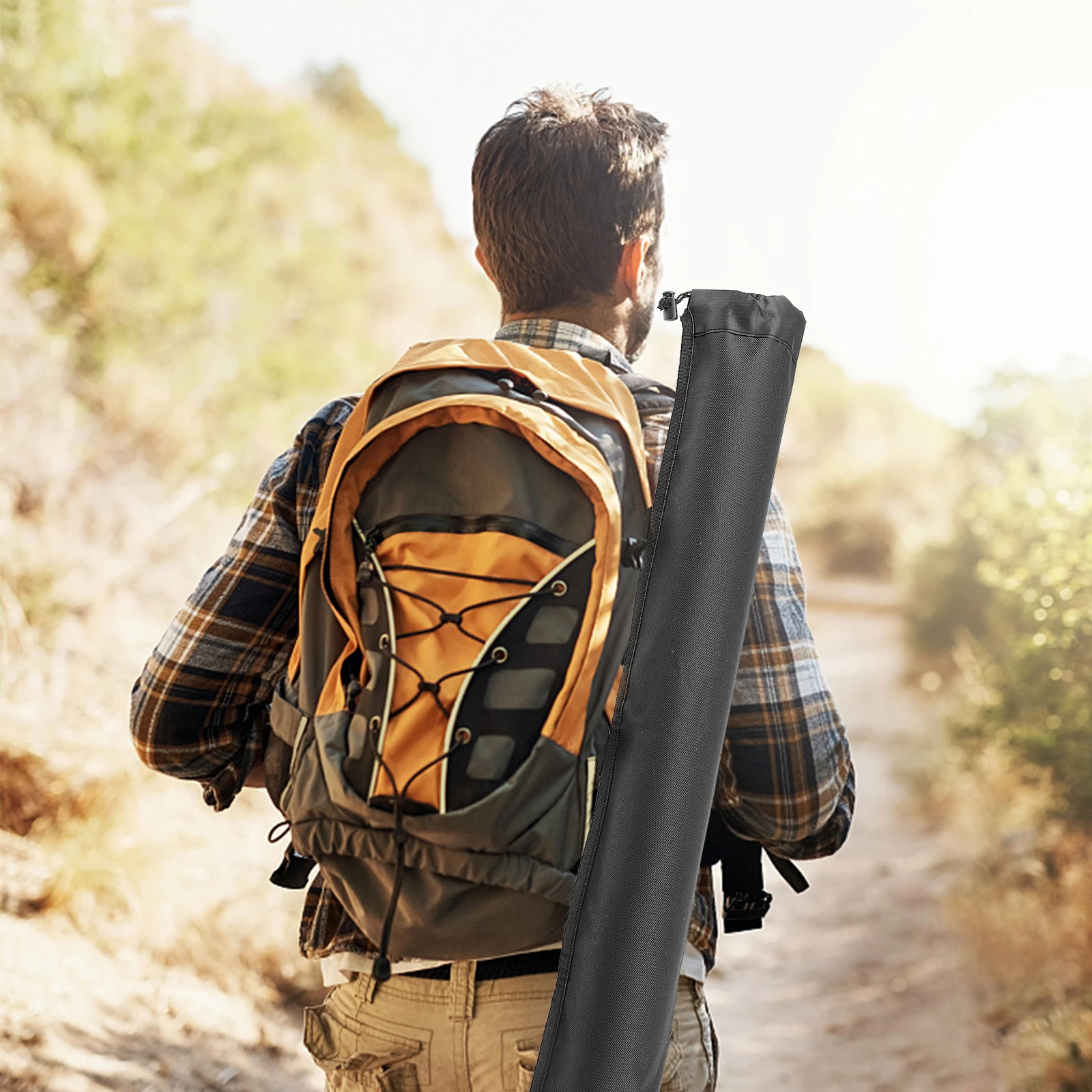 

2pcs Trekking Pole Bag Oxford Cloth Storage Case 72x12 Hiking Poles Holder Waterproof Portable Camping Mountaineering Walking