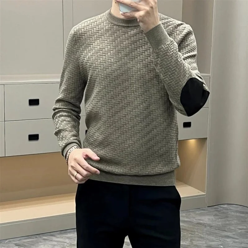 

Новинка 2025 года, мужской свитер, теплый зимний базовый слой большого размера, высококачественный трикотаж, зимняя одежда, шерстяной топ, молодежная повседневная одежда