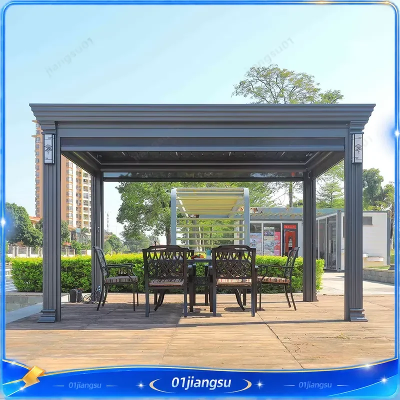Newest Design Economy Aluminum Pergola Outdoor Garden Waterproof Bioclimatic Pergola Arches Arbours for Patio Backyard Shade