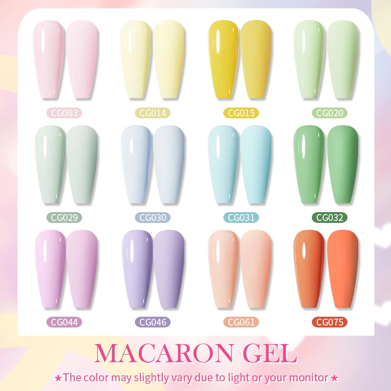 Geboren Mooie Macaron Kleur Gel Nagellak 10Ml Semi-Permanente Vernis Weken Van Uv Lente Hybride Basis Top Jas Nail Art Hard