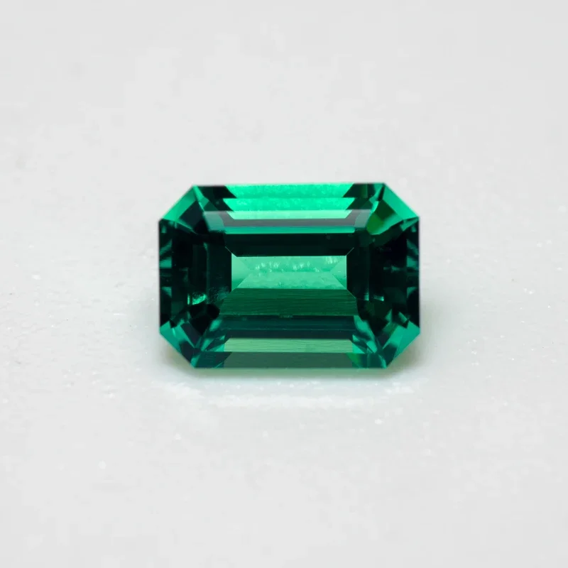 Lab Grown Columbia Emeralds size 5x7mm Hydrothermal Emerald Hand Cut with Cracks Inclusions Inside Selectable AGL Certificate