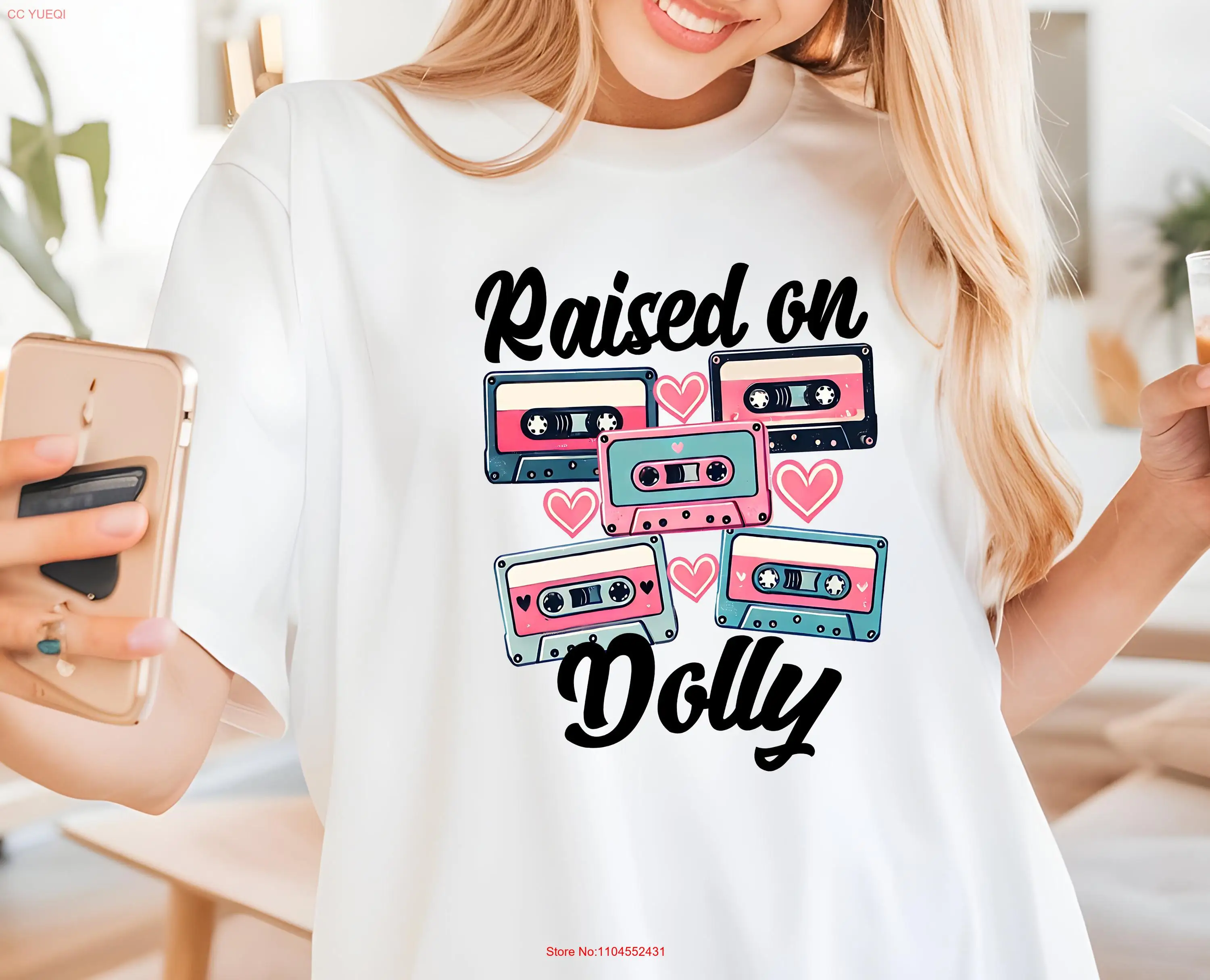 

Футболка Raised On Dolly Ретро-музыка Country Lover 90-х годов Nashville Apparel Cassette Design с длинными или короткими рукавами