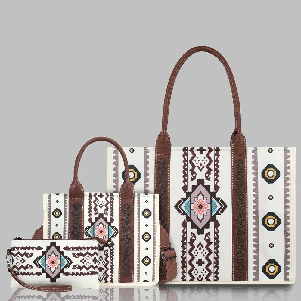 

Bohemian Style Crossbody Bag Set - Canvas, Large Capacity Mother-Daughter Bag - Shiling Handbags