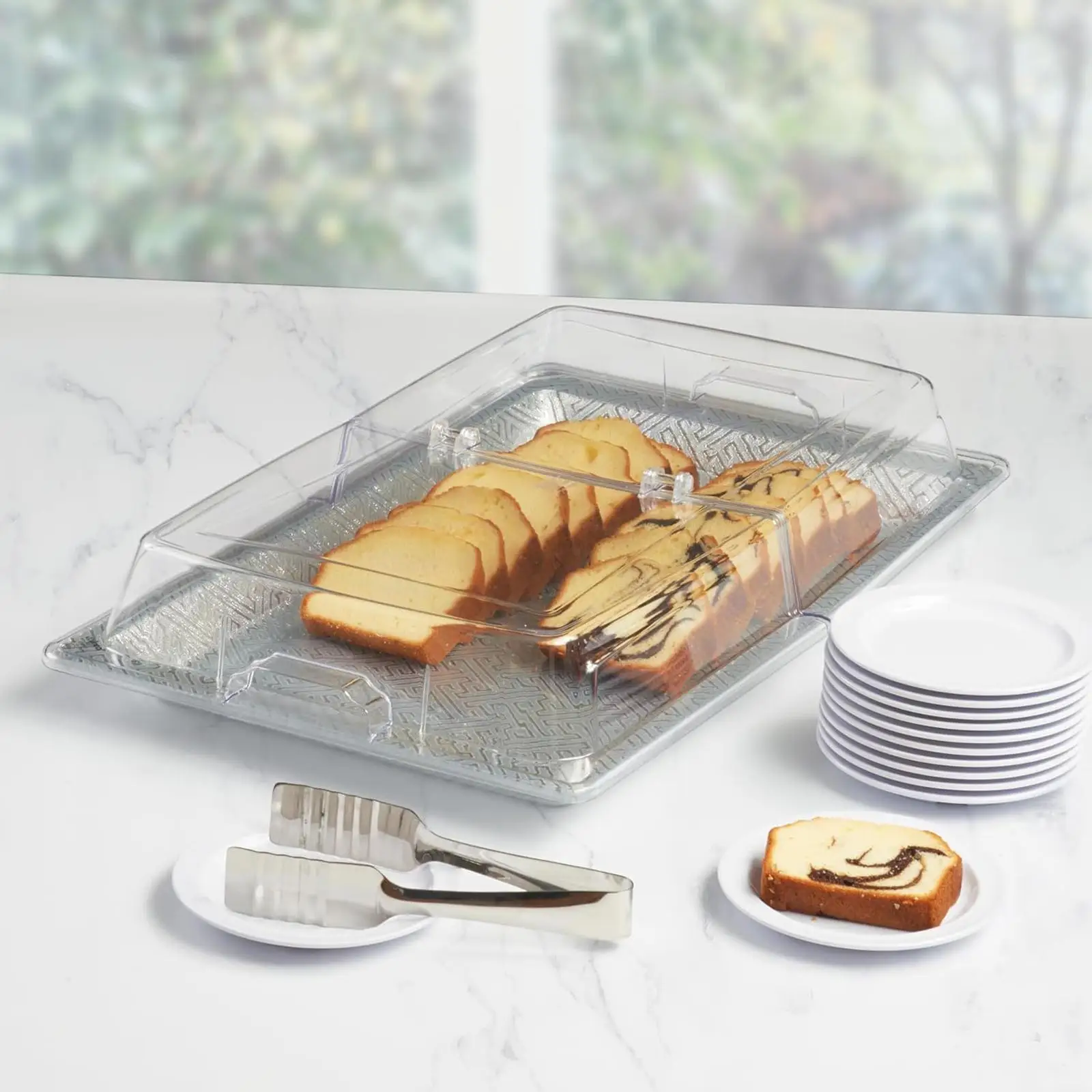 Cúpula para Alimentos de Acero Inoxidable con Tapa Abatible, Fácil de Limpiar, Cubierta Versátil para Sartenes, para Uso Comercial en Cocinas