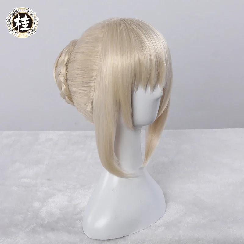 Blake Saberr Cosplay Wig Anime Saber Alterr/Arturiaa Pendragon Age Hair 35cm Gold Heat Resistant