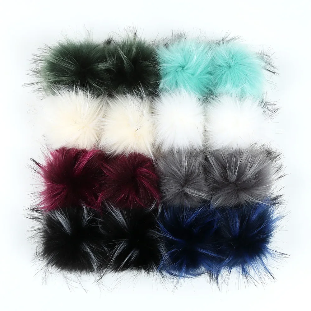 Mixed Colors 10m DIY Aritificial Faux Raccoon Fur Pom pom Pompom for Women Kids Beanie Hats Caps Sewing Crafts Accessories