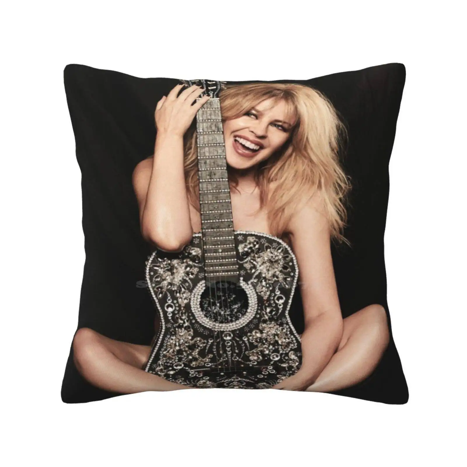 Kylie-#Golden Throw Cushion Pillow Cover Kylie Golden Tour Minogue Jenner Black Guitar Country Icon Music Pop