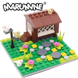 Marumine 75PCS MOC Farm Animals Blocks Set 41835pb01 Bird House City Building Bricks Parts DIY Construction Model Kit for Kids