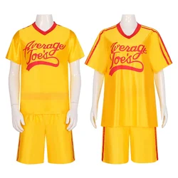 Crazy Dodgeball Average Joe's Cosplay Costume Adult Yellow Jersey Costume Set A True Underdog Story Dodgeball Halloween Outfit