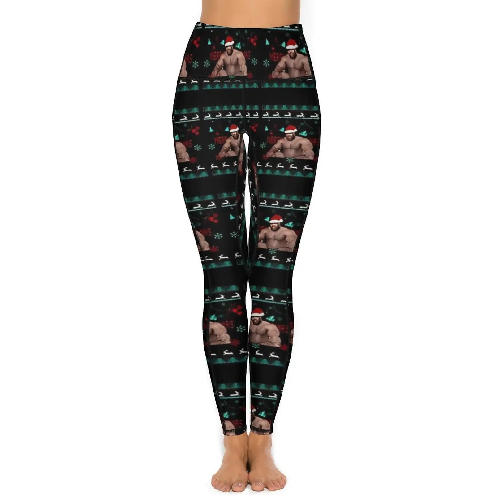 Barry Wood Christmas Leggings Sexy  Gym Yoga Pants High Waist Elastic Sport Legging With Pockets Retro Printed Leggins