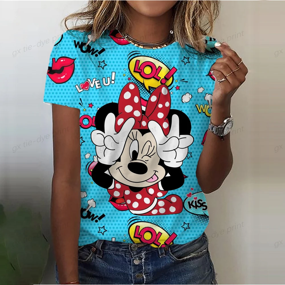 Women's Mickey Mouse Print T-shirt, Female Short Sleeve, Plus Size, New T Shirt, Women's Clothes, Fashion Tops for Women, Summer