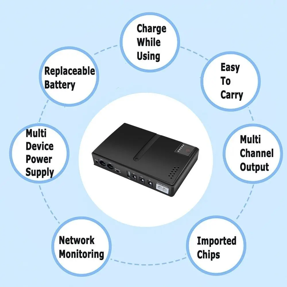 คุณภาพสูง DC UPS Uninterruptible Power Supply 5V9V12V หลายเอาต์พุต DC แหล่งจ่ายไฟโมเด็ม Mini Backup Power Monitor