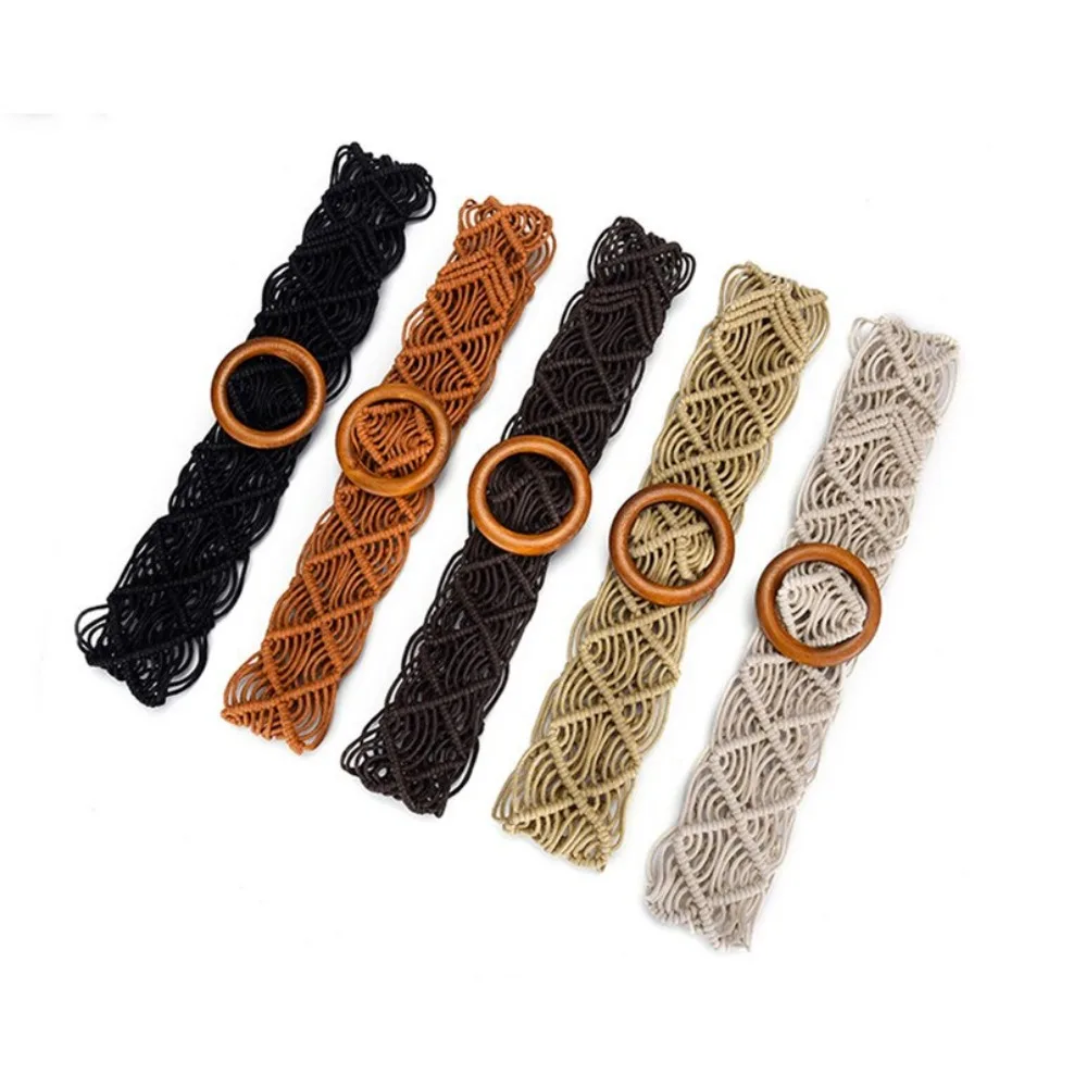 Womens Belts Wood Buckle Waist Band Retro Accesories Fashion Hollow-Out Strap for Women Skirt Dress Cinto Feminino пояс