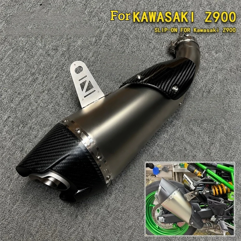 For Kawasaki Z900 Carbon Fiber Exhaust Modified High-Quality Materials Seamless Laser Cut Bonding Process Motorcycle Performance