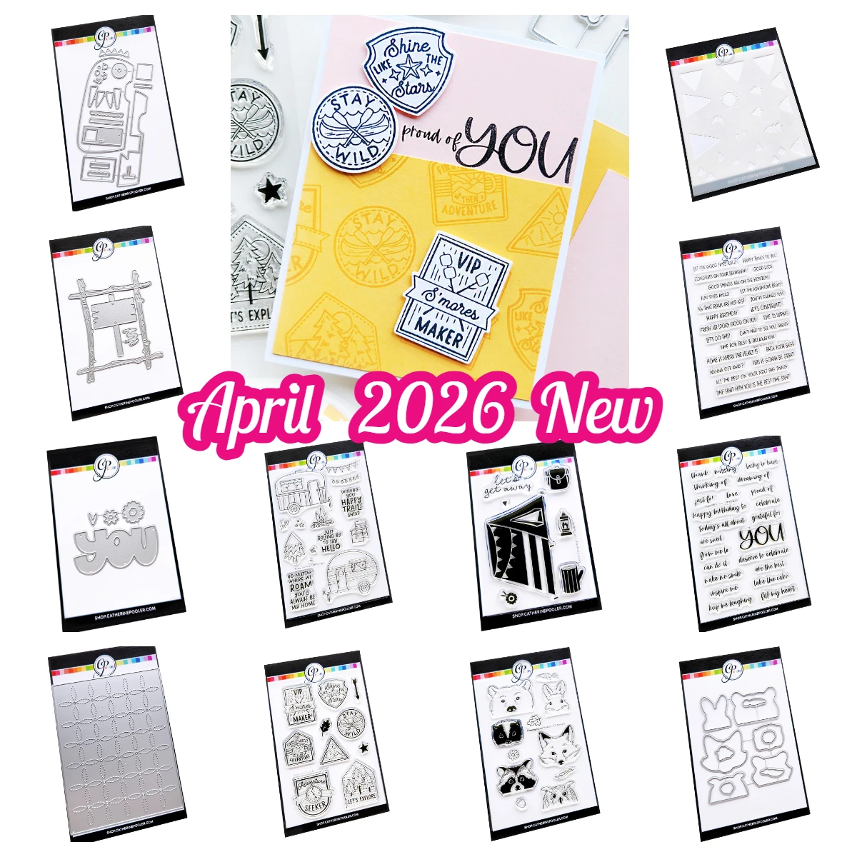 Peeking Forest Friends Glamper Life Happy Trail-Ers Gone Camping Metal Cutting Dies Stamps for DIY Scrapbook Card April 2026 New