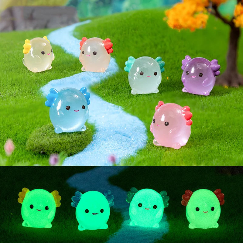 Mini Fluorescent Hexaceratops Ornament Miniature Animal Tiny Resin Handicraft Mini Landscape Dollhouse Decoration Diy Gardening