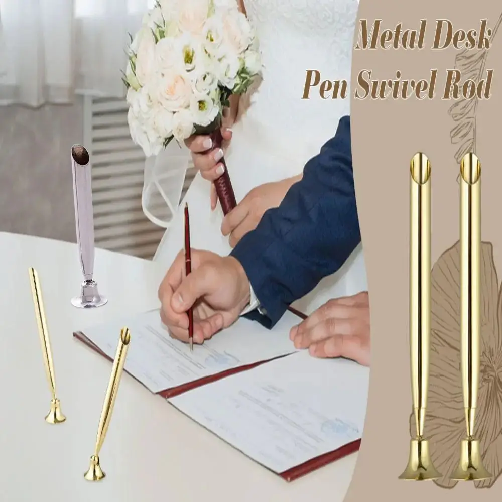 Fixed Gel Pen Holder Gold/Silver Metal Form Filling Stand Rotating Front Desk Signature Stand Table Bank Hotel Counter