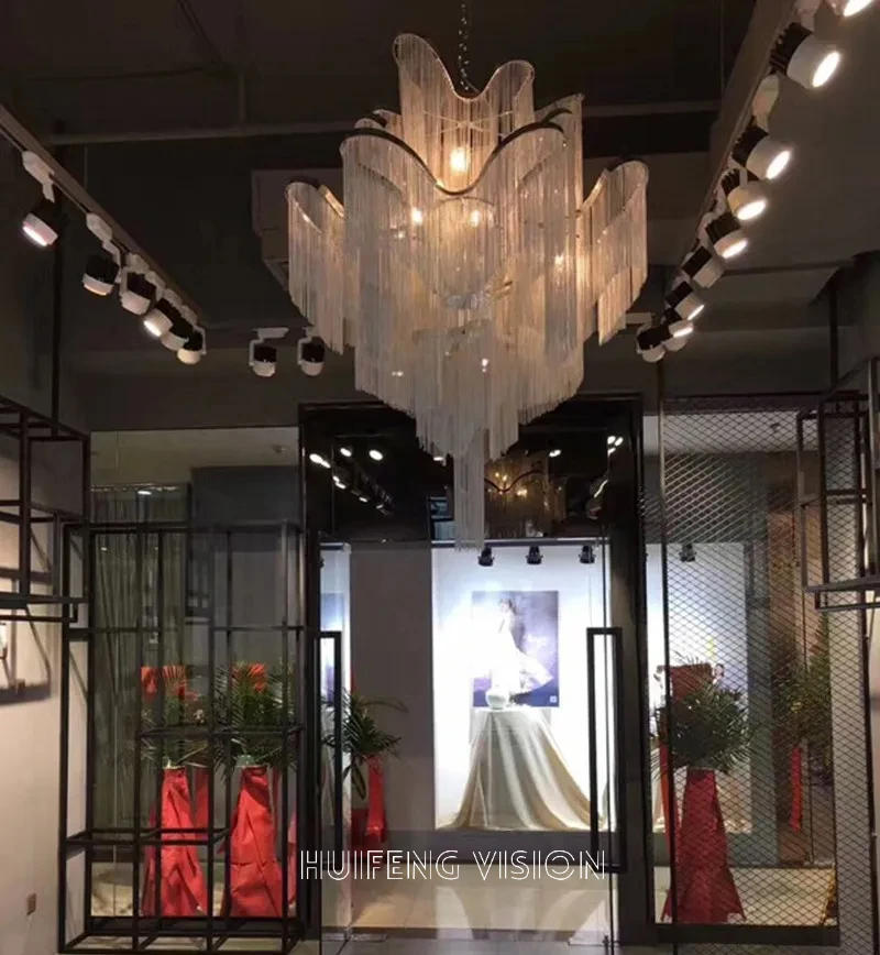 

Modern Nordic Luxury Crystal Beads Chandelier Pendant Lighting Fixture with Aluminum Chain for Home Kitchen Bedroom