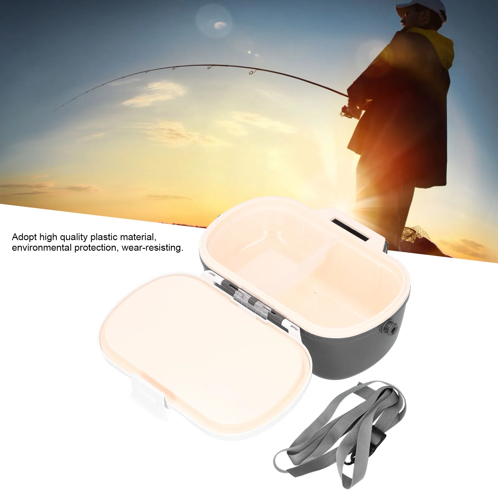 صندوق تخزين الصيد إغراء صندوق بخطاف البلاستيك معزول إغراء الصيد البحري ديدان الأرض صندوق حفظ دودة القز البحر ملحقات صيد الأسماك #2