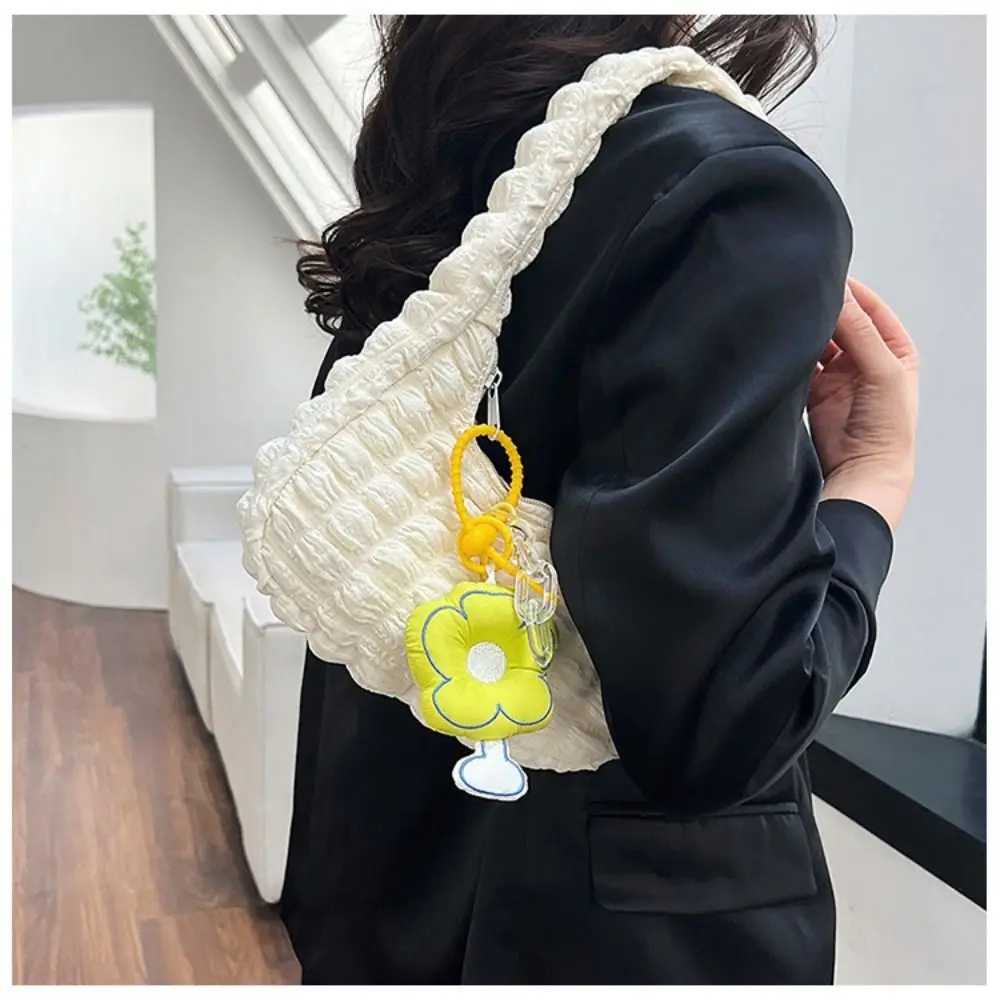 Nuevo bolso de lona informal a la moda, bolso grande de hombro coreano para mujer, bolso nube, bolso de punto, bolso doblado para axila