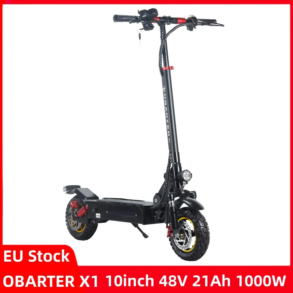 

EU/USA Stock OBARTER X1 10inch 48V 21Ah Dual Motor 1000W Top Speed 45km/h Powerful Adults Electric Scooter Free shipping from EU