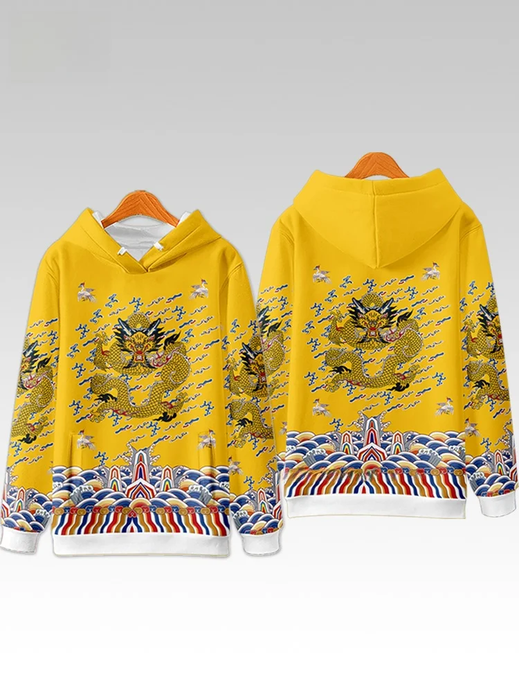 

Мужская толстовка-худи «Дракон» с длинными рукавами, на подкладке, осенне-зимняя, модная верхняя одежда, молодежная, свободного кроя, с принтом