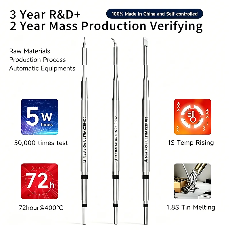 C210 Anti-Oxidation Soldering Iron Tips Compatible JBC T210 Sugon T26 T3602 Welding Replacement Heads