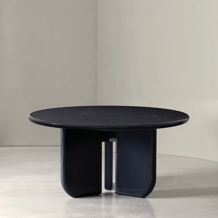 الإيطالية الحد الأدنى ميريدياني الخشب الصلب طاولة مستديرة بسيطة الحديثة غرفة المعيشة عالية اللمعان البيانو ورنيش ITALO طاولة طعام