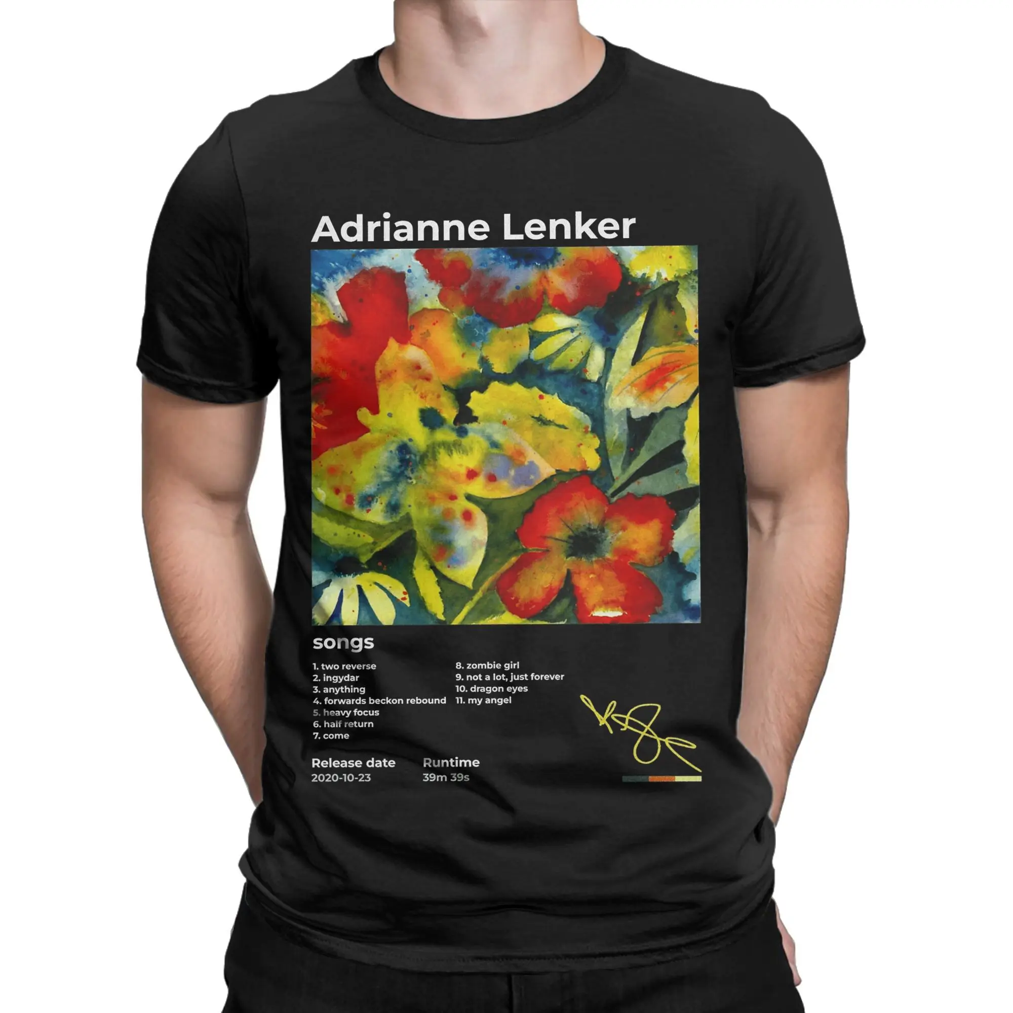 

Футболка Adrianne Lenker Songs, летние хлопковые футболки для мужчин, модная повседневная футболка с коротким рукавом, эстетичная одежда