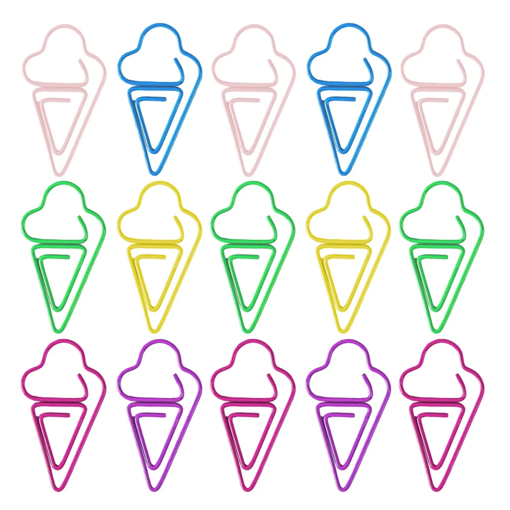 30 قطعة مشابك ورق الآيس كريم مجموعة إشارات مرجعية لطيفة مقاطع مكتب ممتعة لتنظيم المستندات ملحقات مكتبية أدوات مكتبية جديدة