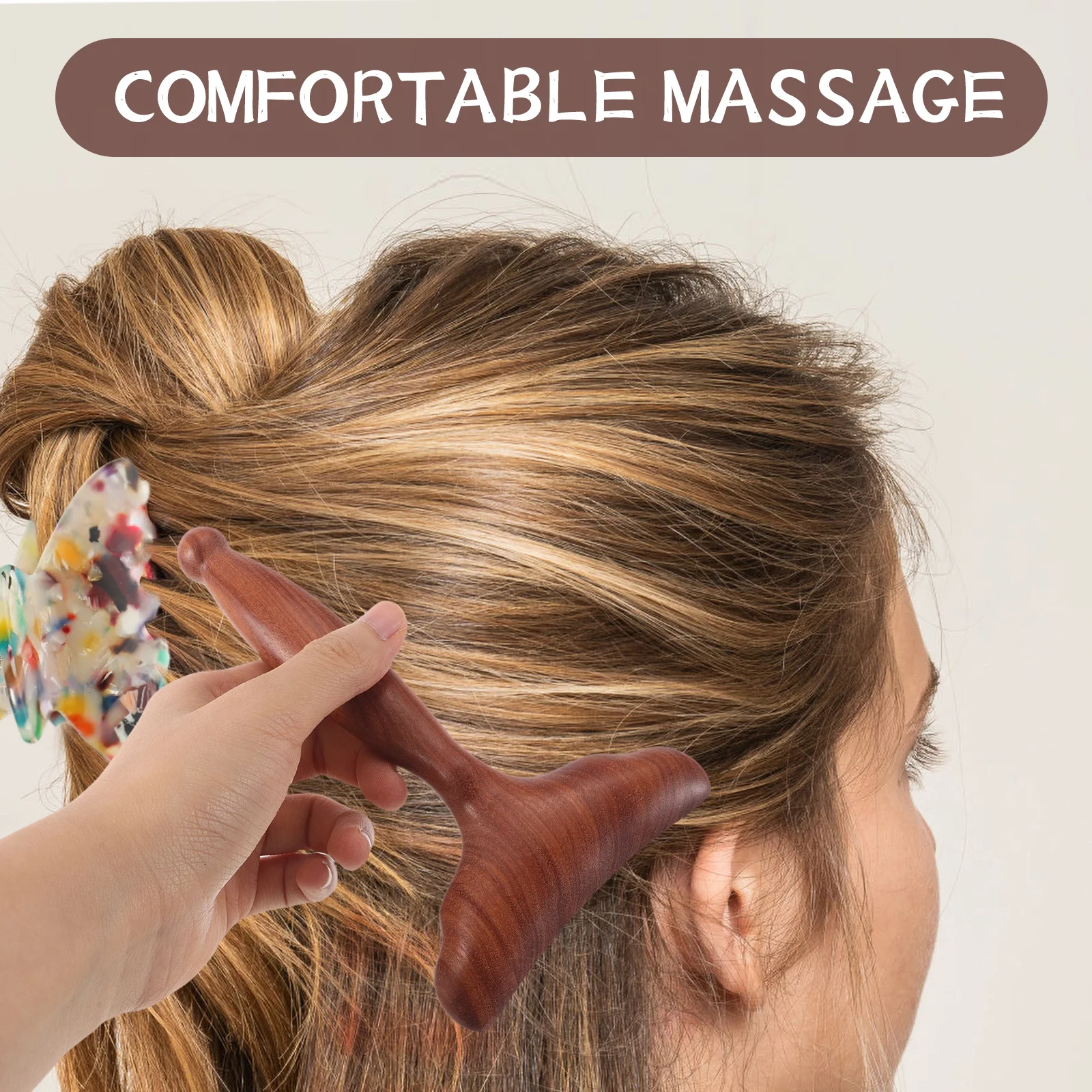 天然木フェイシャルマッサージャー2個：顔と首用の人間工学に基づいた刮痧スクレイピングツール、毎日の使用に適した滑らかな刮痧フェイシャルツール