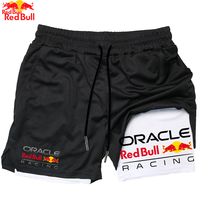 Red Bull 2 in 1 Shorts Men Gym Sport Running Squat Fitness Workout Man Short Pants Breathable Quick-Drying Drawstring Men Shorts
