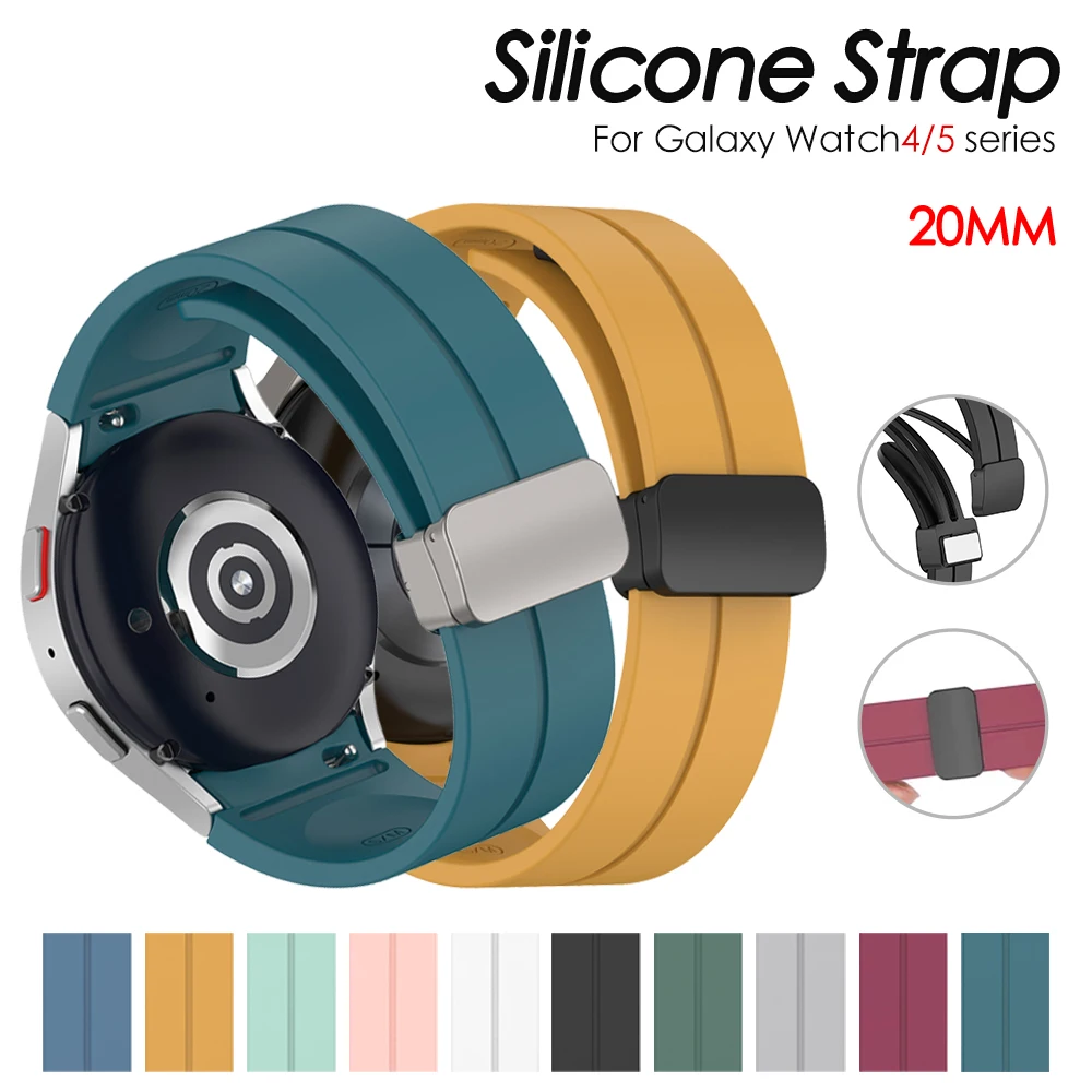 

No Gap Magnetic Silicone Strap For Samsung Galaxy Watch 6 5 4 44mm 40mm 5 Pro 45mm Bracelet Galaxy Watch6 Classic 43mm 47mm Band