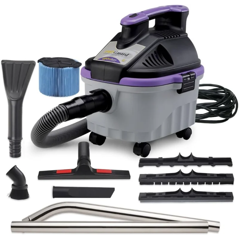 ProTeam Wet Dry Vacuums, ProGuard 4 Portable, 4-Gallon Wet Dry Vacuum Cleaner with Tool Kit