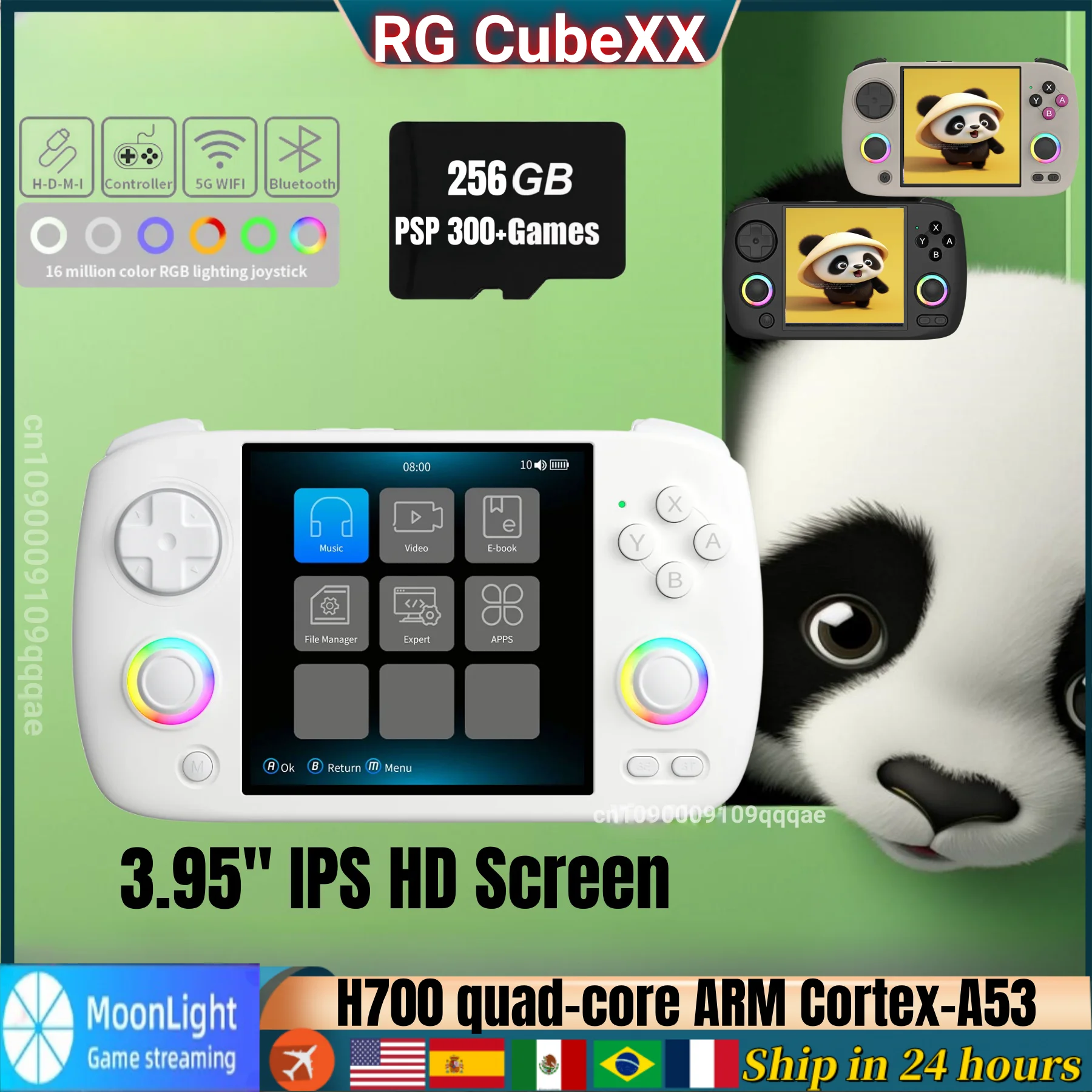 

ANBERNIC RG CubeXX Handheld Game Console 3.95''IPS Screen Linux RGB Joystick Video Output Ebook Reader Multi-function Console