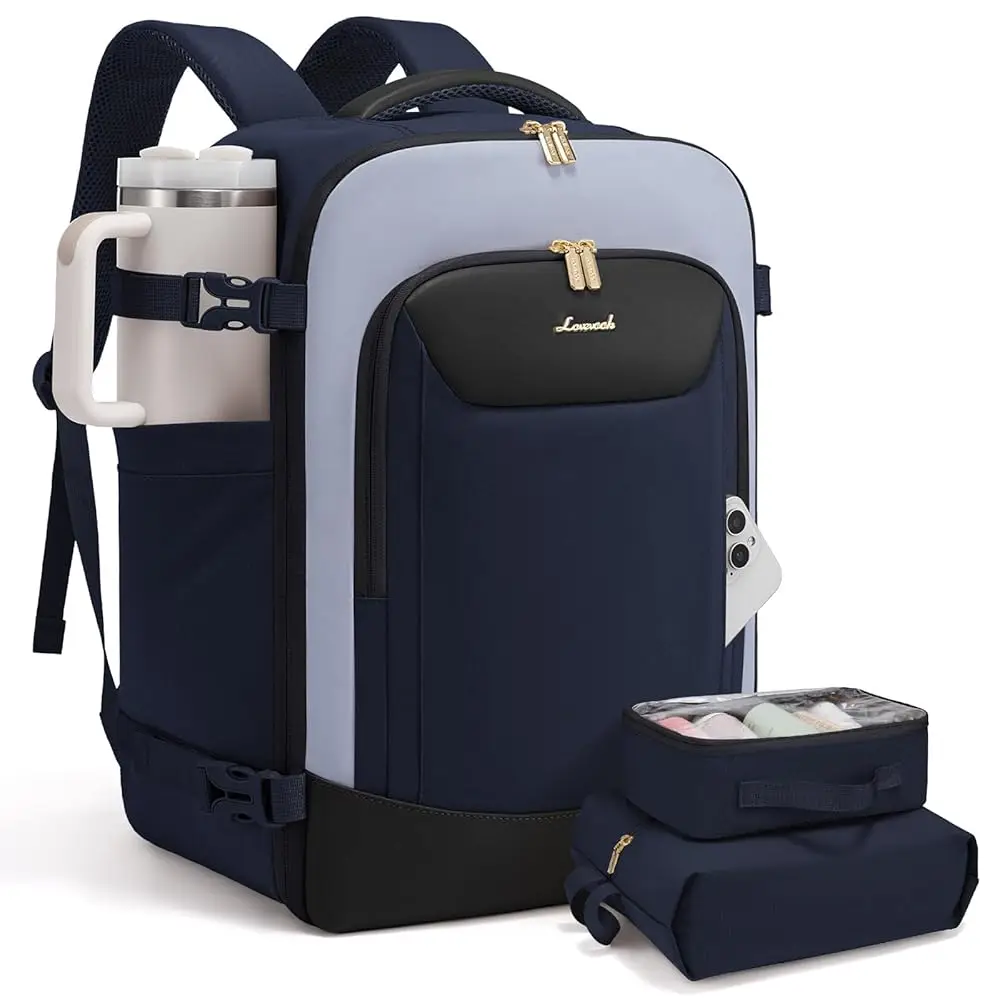 

50L Travel Backpack for Women Men, Large Carry on Backpack for Airplanes TSA Personal Item Travel Bag fits 17.3\ Laptop, Wat