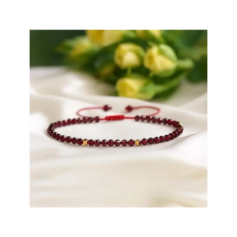 سوار كريستال العقيق الشفاء، سوار من الأحجار الكريمة الطبيعية الرائعة والبسيطة، جوهرة ميلاد يناير