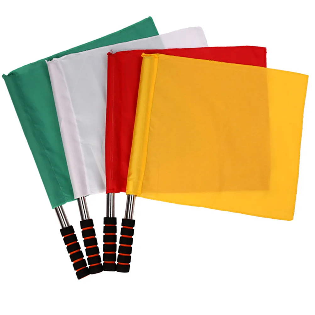 

4pcs Referee Signal Flags Match Conducting Flag Racing Handheld Flags For Sports Equipment Soccer Football Athletic Competition