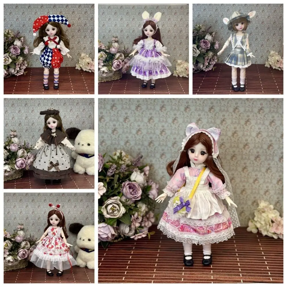 Hinged Doll With Clothes 30cm BJD Doll Dress Up 1/6 BJD Removable Joints Doll Colorful 3D Eyes 1/6 Bjd Dolls Children Toys