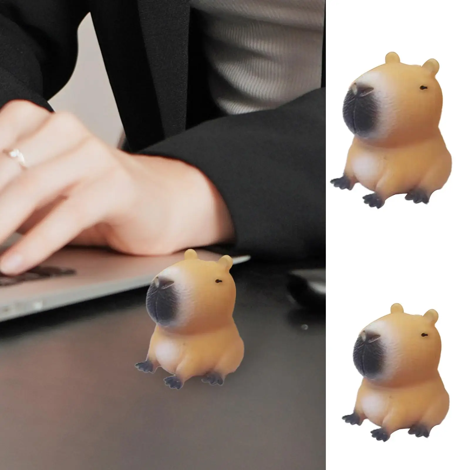 Capybara juguete para apretar de rebote rápido Kawaii Brown juguetes para apretar capibara de dibujos animados alivio del estrés descompresión n juguetes sensoriales adultos