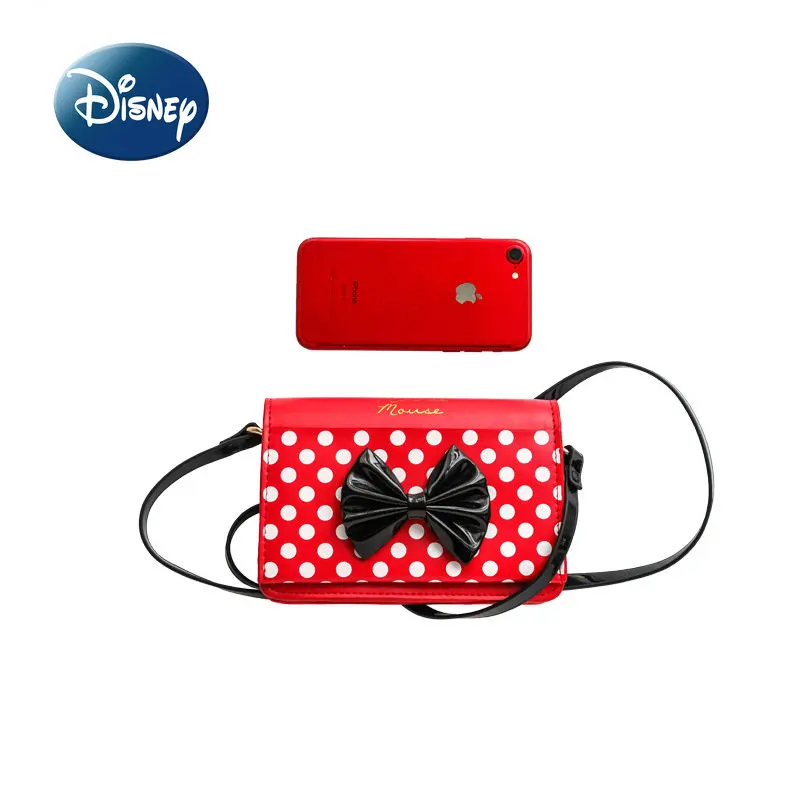 

MINISO Disney Authentic Fashion Bag Female Mickey Bow Niche Design Ladies Single Shoulder Crossbody Purse Purse Beach Bag